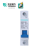 天正电气 空气开关 DZ47-63 1P C 16A 4.5KA 01060020216 微型断路器