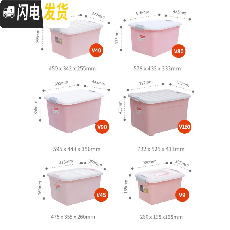 三维工匠塑料收纳箱被子衣物加厚整理箱有盖收纳盒特大号手提收纳箱高清大图
