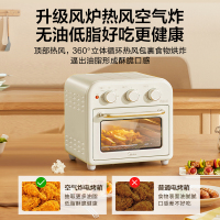 美的(Midea)家用多功能空气炸锅电烤箱PT1510 高效脱脂 360°循环热风 15L