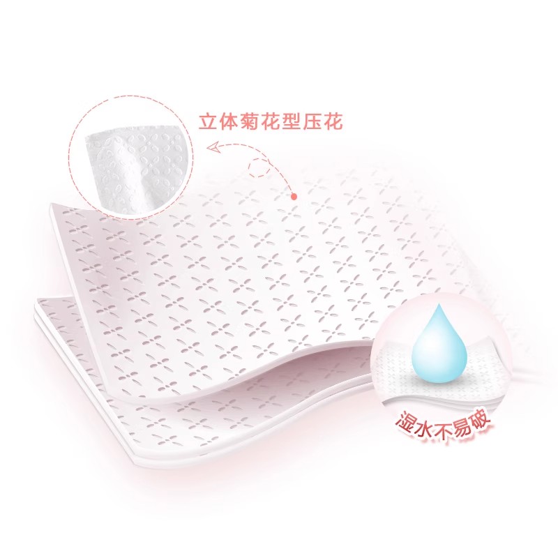 心相印 DT1110(箱装)心相印婴用型110抽15包装三层塑装纸面巾(M码)3提/箱高清大图