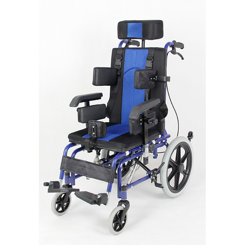 妙坤 儿童轮椅 蓝黑色高清大图