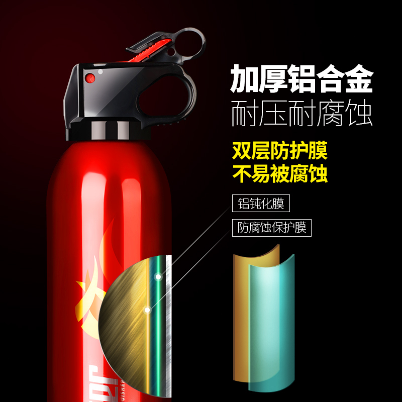 FlameFighter(火焰战士)灭火器 汽车用车载灭火器600g轿车家用手提小型便携干粉消防器材年检 MFJ600