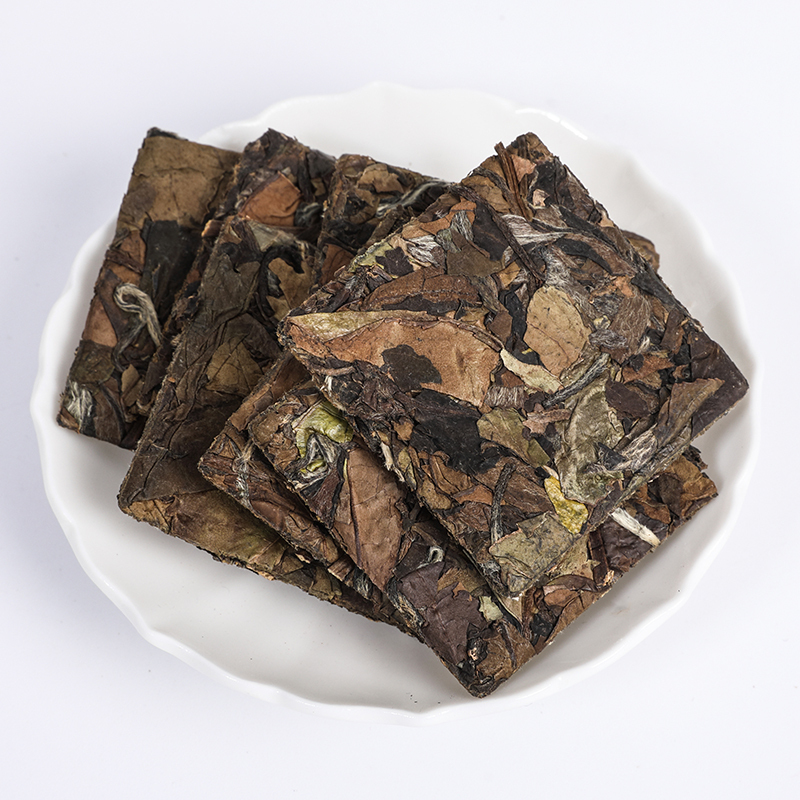 福鼎白茶小方片十年陈年方便携老白茶叶寿眉枣香饼干茶48片礼盒装
