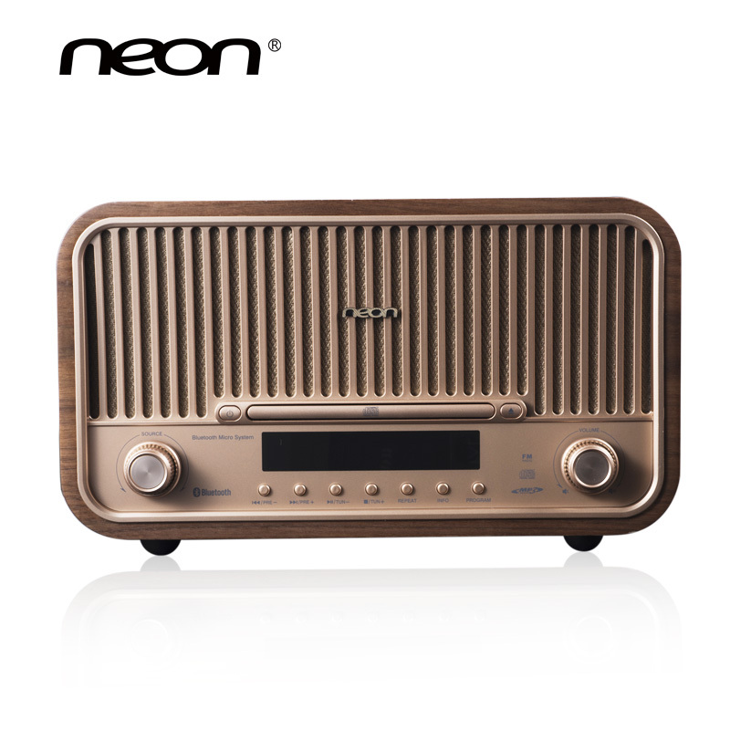 neon(丽扬)复古迷你组合音响CD播放蓝牙光纤USB播放FM桌面台式一体式胎教音箱