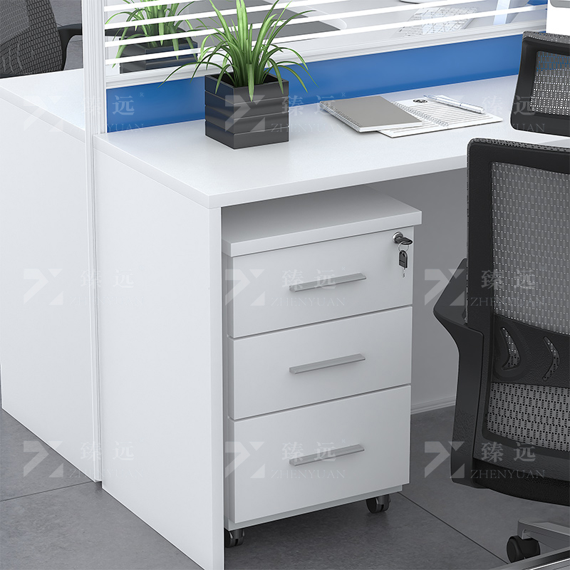 臻远 GWA-001 职员办公桌现代简约员工卡座屏风工作位可定制L型单人位高清大图