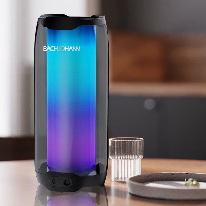 巴赫约翰 L4 无线灯光蓝牙音箱 HIFI高保真音效重低音炮音响户外便携手持七彩灯插卡TF卡U盘图片