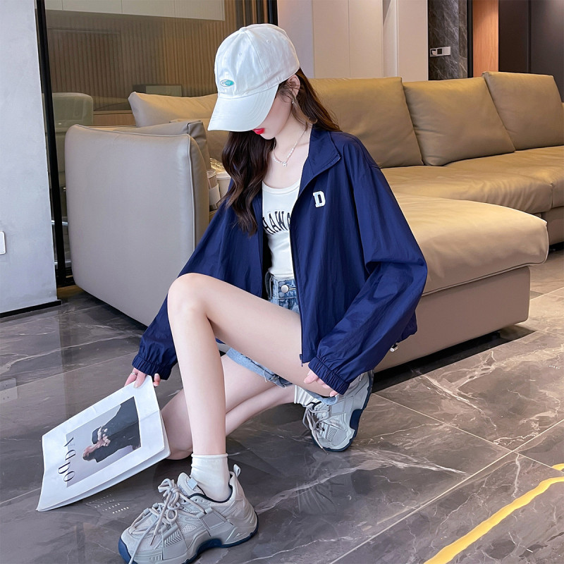 唐狮薄外套女夏季韩版宽松透气翻领短款开衫时尚百搭