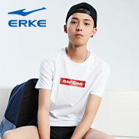 鸿星尔克（ERKE）男运动T恤新品男子字母休闲圆领短袖男时尚T恤