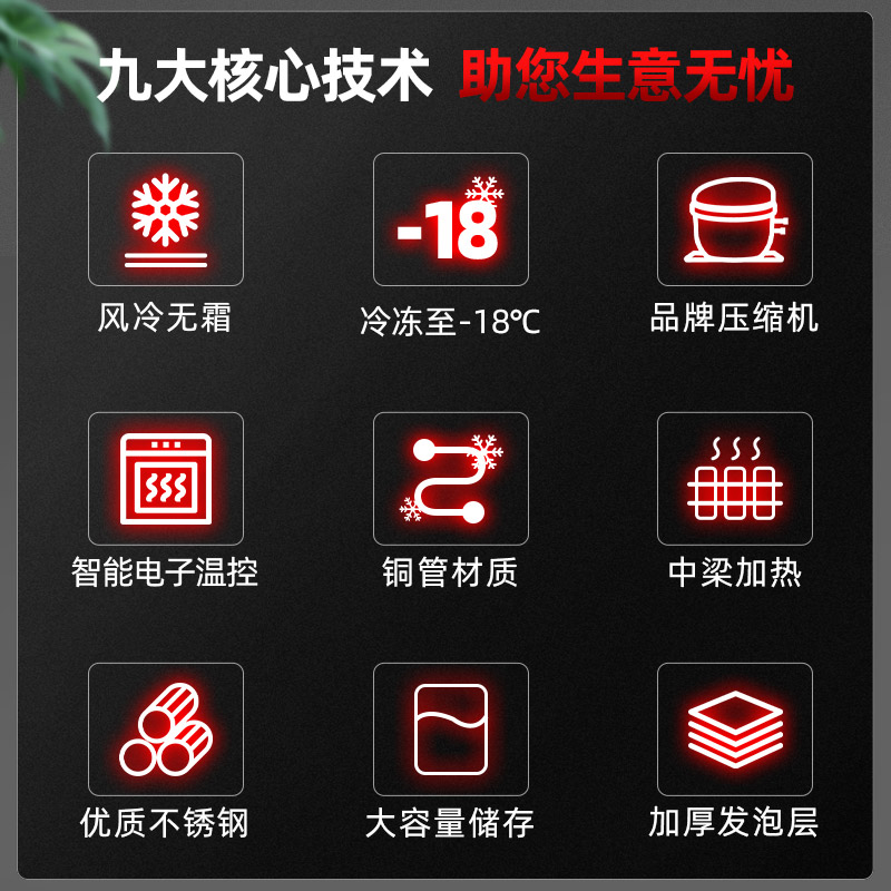 埃利斯(AILISI)厨房冰箱风冷 玻璃门商用厨房冰箱冰柜 风冷厨房冰箱后厨食堂保鲜设备 全铜管LS-1200(大两门)高清大图