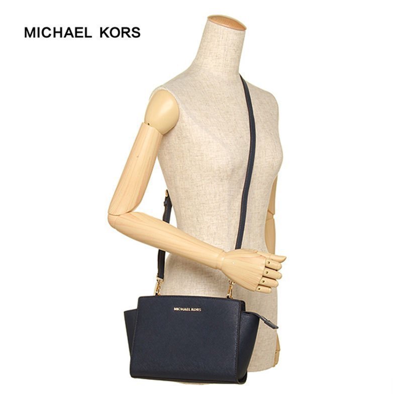 [直营]迈克·科尔斯(MICHAEL KORS) 中号耳朵包专柜款Selma牛皮拉链单肩斜挎包 硬MK女包