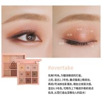 韩国3CE九色九宫格眼影盘#OVERTAKE 9色哑光珠光南瓜豆沙色 九色眼影盘#Overtake-暖棕色8.1g