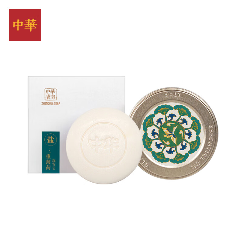 中华香皂三重薄荷洗发皂150g 固体洗发水清爽控油精油高清大图
