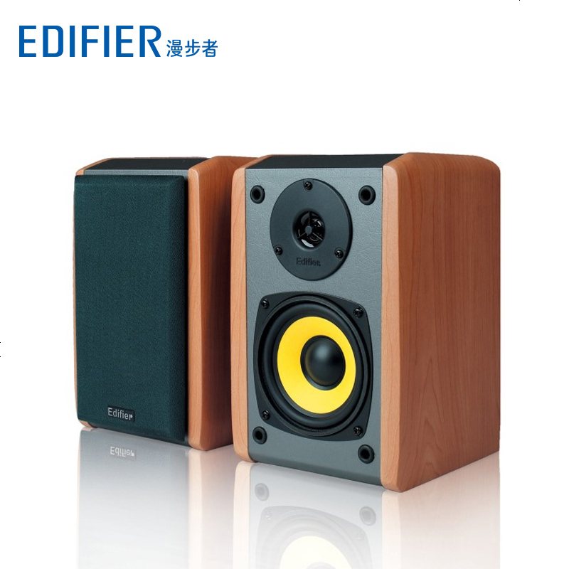 EDIFIER/漫步者 R1000TC北美版台式电脑音箱 2.0声道多媒体木质音响 棕色高清大图