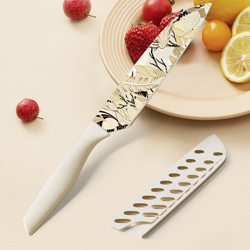 温仑山水果刀持久锋利一刀多用不锈钢水果刀白桃杏VE055高清大图
