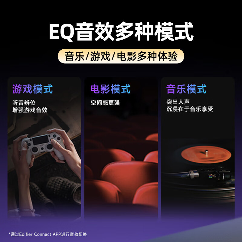 EDIFIER/漫步者花再Halo Soundbar电脑音响台式家用桌面蓝牙音箱游戏专用桌搭 破界黑