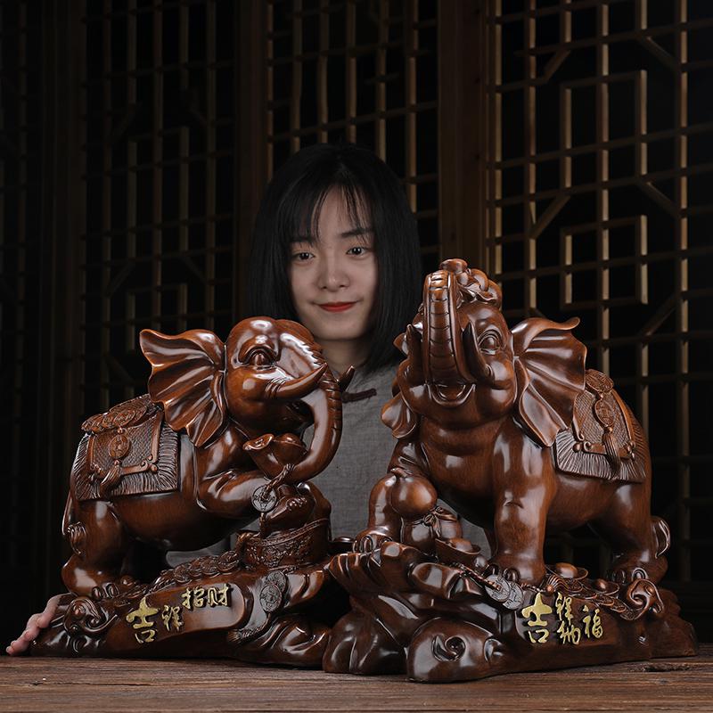 美帮汇大象摆件一对玄关象电视柜桌面房间布置摆设装饰搬家礼品高清大图