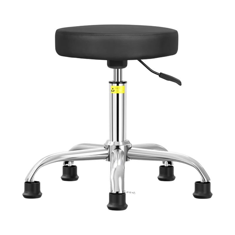 臻远ZY-7963实验室凳子旋转升降凳PU皮 43-56cm五爪黑脚杯款