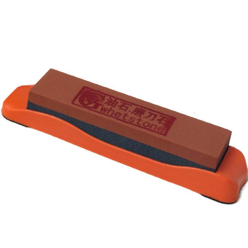 红刚玉磨刀石 送防滑架 磨刀神器油石磨刀石磨刀器磨石磨刀棒家用磨刀