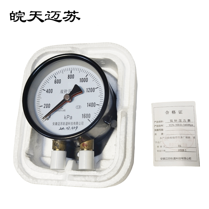皖天迈苏 YCS-100双针压力表 0-1600kpa 块高清大图