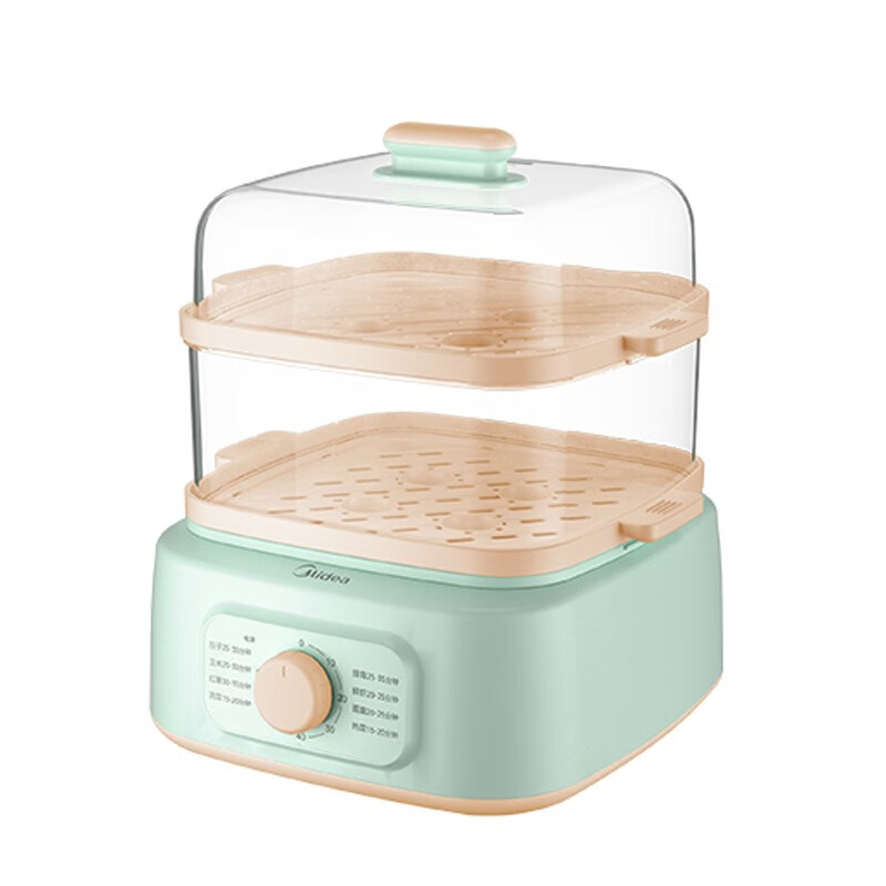 美的(Midea)电蒸锅 家用多功能可定时分体式6升大容量蒸锅电蒸笼 蒸煮两用 家用蒸煮锅MZ-ZG2020Q3-402高清大图