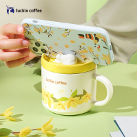 瑞幸咖啡(luckin coffee)个性创意花喵桌面造型马克杯带盖陶瓷创意情侣咖啡杯水杯