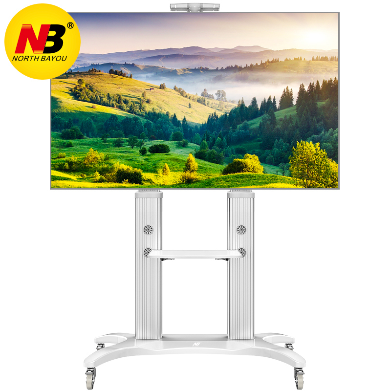 NB AVF1800-70-1P(55-80英寸)移动电视机支架落地视频会议推车商用教学触摸一体机挂架支架通用 白色