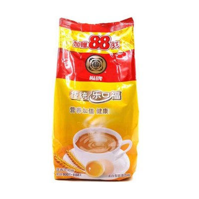 福牌 乐口福 老上海传统麦乳精 浓香可可味蛋白型固体饮料袋装 800g加赠88g