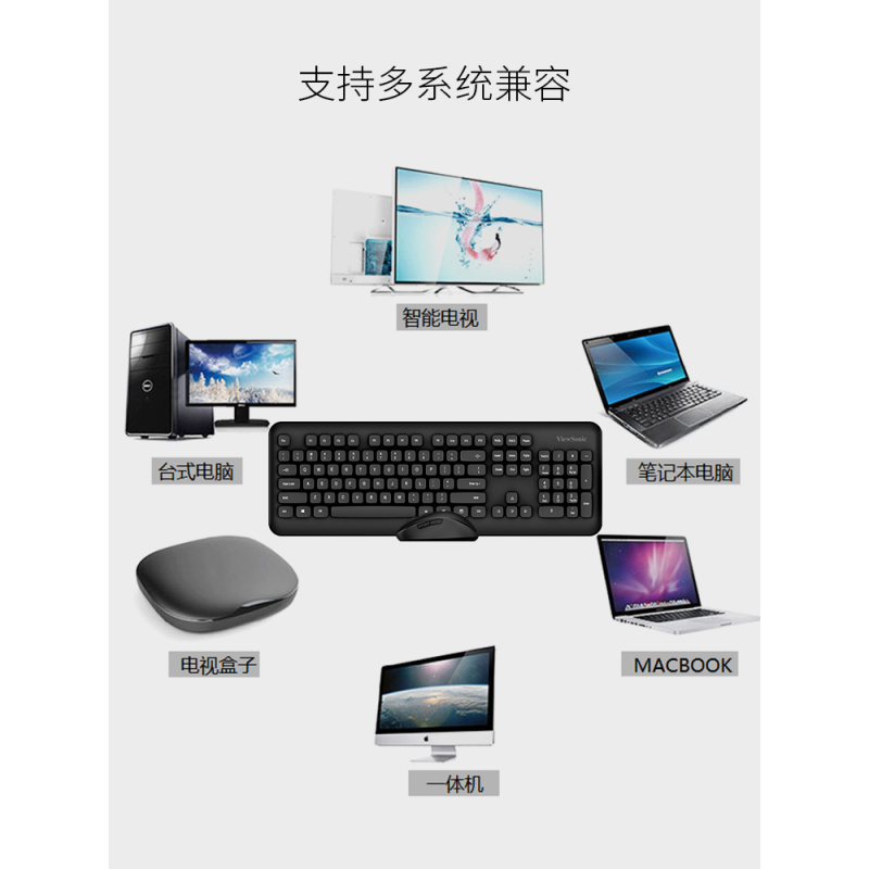 无线键盘鼠标套装笔记本台式电脑办公游戏静音防水无线键鼠