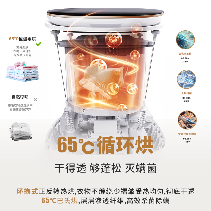 小鸭牌0.5公斤洗衣机全自动波轮迷你洗衣机婴儿小洗衣机 内衣裤洗衣机 家用桌面小洗衣机 [高温]洗脱一体+不锈钢内桶高清大图