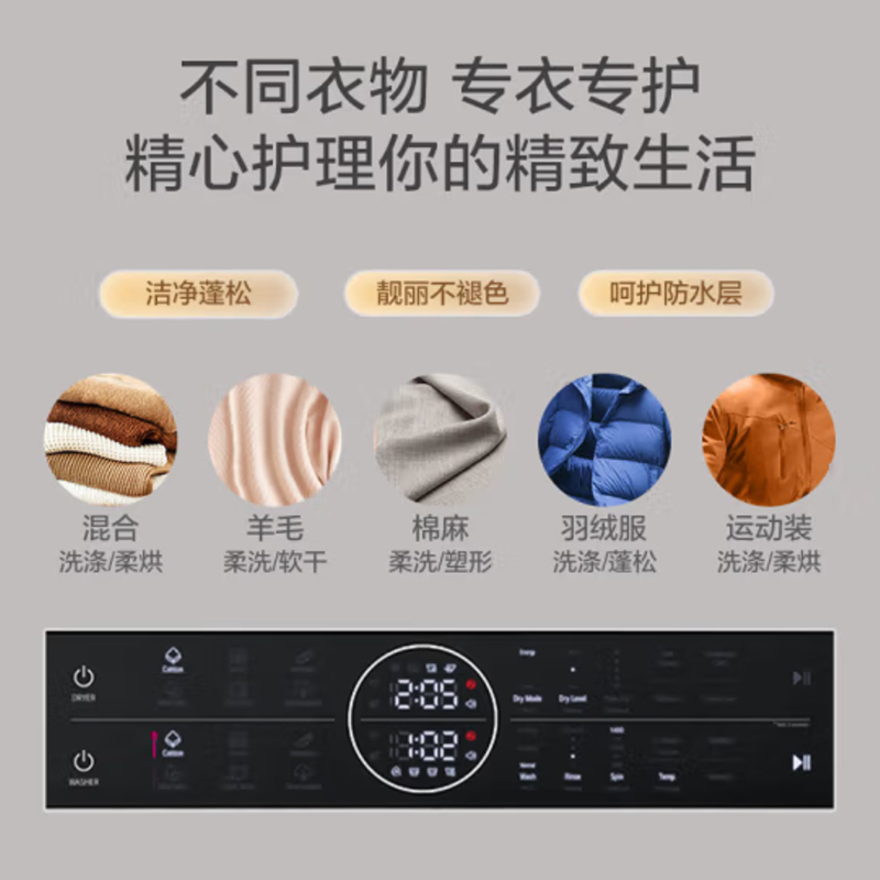 LG洗烘塔FN23WQH 13KG滚筒洗衣机+10KG烘干机 洗干一体式集成机蒸汽除菌360°速净喷淋 奢华白
