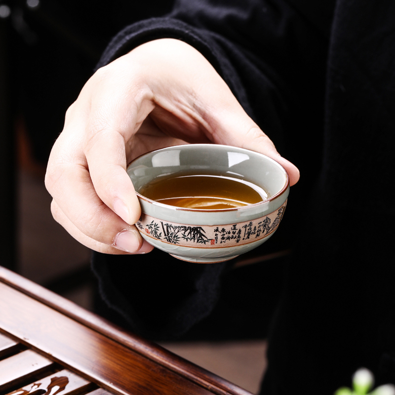 办公室客厅陶瓷泡茶器科技木实木压板茶盘茶台茶道全自动快速炉紫砂功夫茶具套装家用 醒龙哥窑14头配三龙开泰全自动快速炉