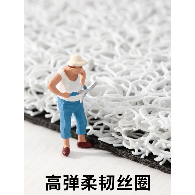 丝圈脚垫垫可自由裁剪进户口进地毯家用垫入户地垫 叠猫爪[横版] 120x140cm[厚度适中,不卡门