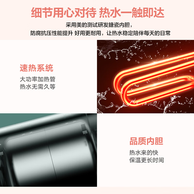 美的(Midea)暖敦敦上出水电热水器小厨宝家用6.6L迷你大水量连续出水36L搪瓷内胆一级能效速热F6.6-20CB高清大图