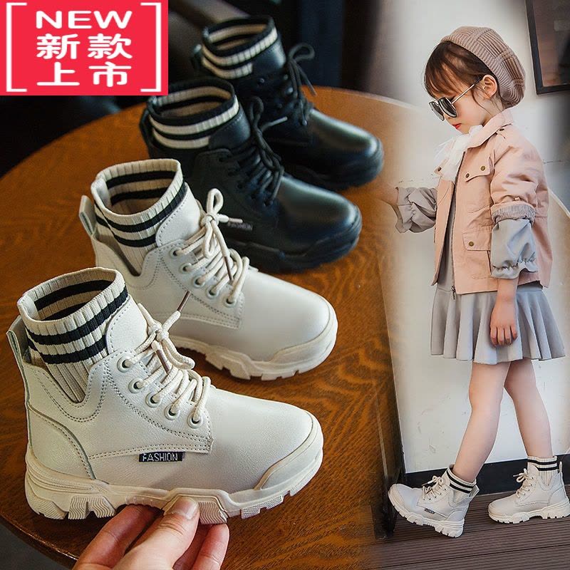 可莉允女童靴子2022秋冬新款儿童马丁靴百搭女孩短靴冬款皮靴时尚雪地靴图片