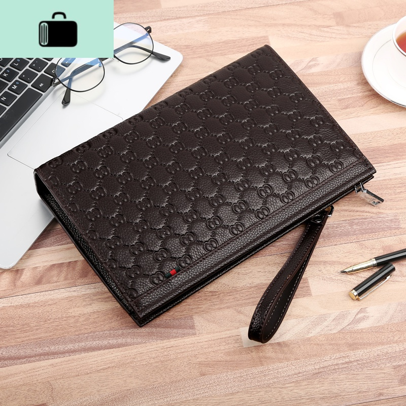 牛皮男钱手抓包时尚商务手拿包老板包英伦夹包手提包包new lake男士