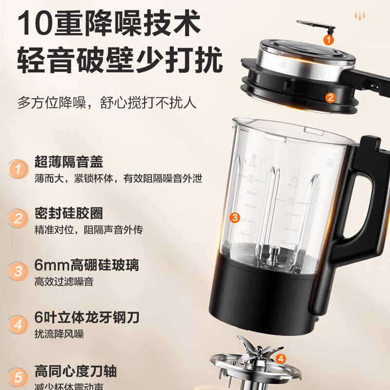 苏泊尔 洗刀头轻音家用全自动大容量豆浆机破壁料理机SPX312R高清大图