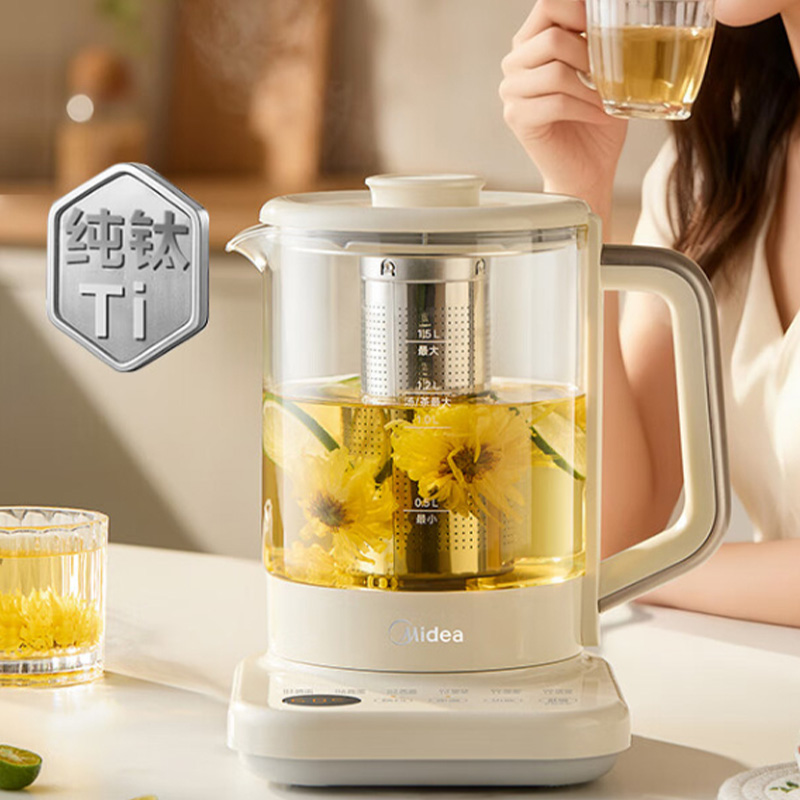 美的养生壶1.5L白色MK-YS15PY2-Ti快速聚能加热美饮无需久等高清大图