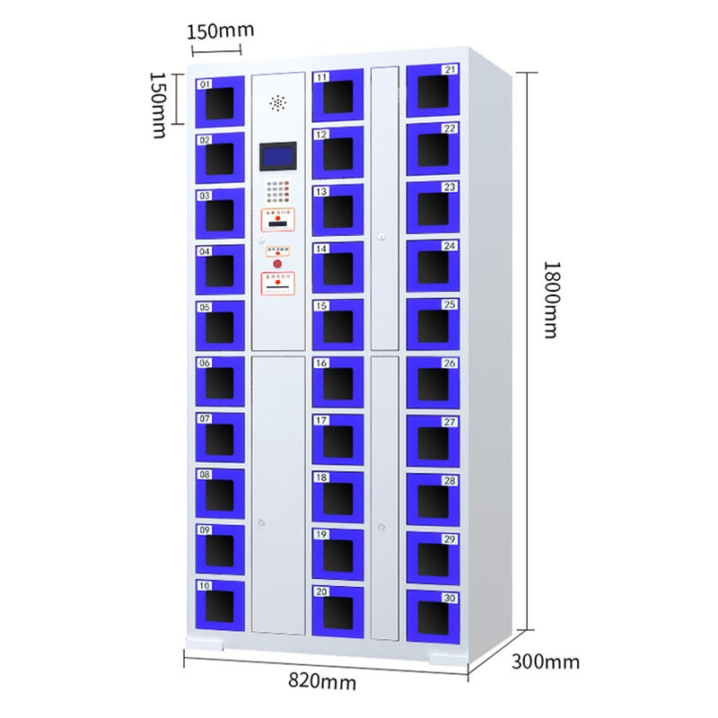 风雷顺智能手机柜存放柜充电柜存包柜储物柜30门充电透明款
