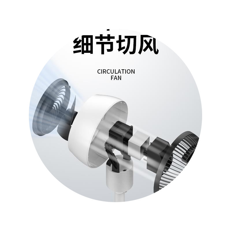 白色机械款 美菱空气循环扇遥控定时台式电风扇落地家用立式涡轮对流风扇定制商品