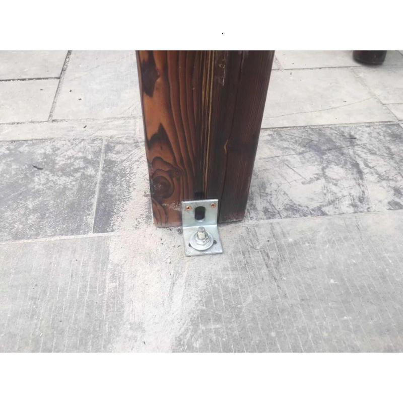 森美人庭院碳化木葡萄架户外简易防腐木葡萄架庭院实木户外凉亭木屋家具 立柱固定脚铁（含五金螺丝）单个