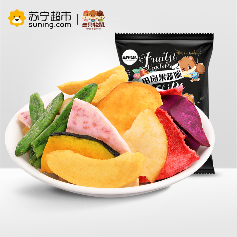 三只松鼠 蜜饯 田园果蔬脆100g(休闲零食)