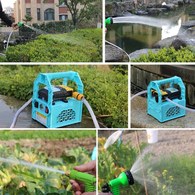 家用充电水泵户外打药泵菜园浇菜便携式抽水机洗车小型12v抽水泵 [12A锂电池]双核款 20米管子