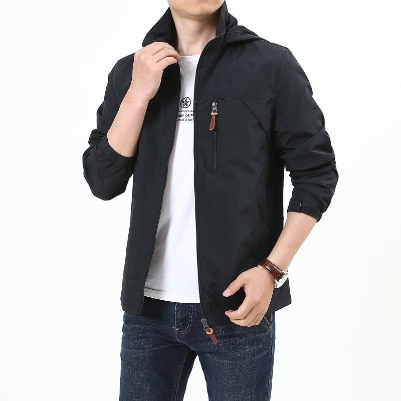 男士夹克春秋速干防风登山服可脱卸帽男装休闲外套轻质大码运动服