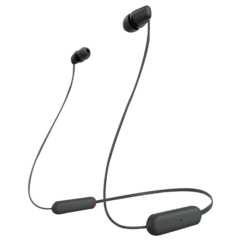 索尼(SONY) WI-C100 长续航颈挂式无线耳机 徒步运动 快递外卖员适用 黑色高清大图