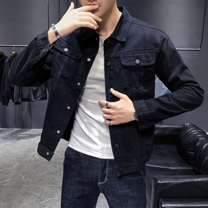 hlcoman牛仔外套男潮牌春秋男装褂子休闲牛仔衣韩版修身潮流百搭男士