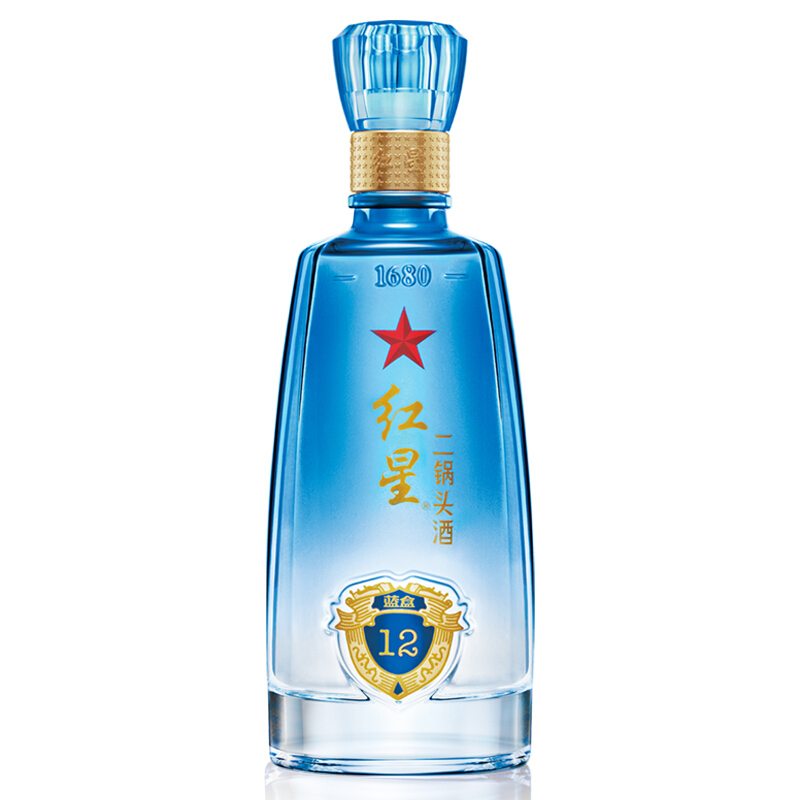北京红星二锅头43度蓝盒蓝瓶12清香型500ml*6瓶装纯粮礼品白酒水报价_