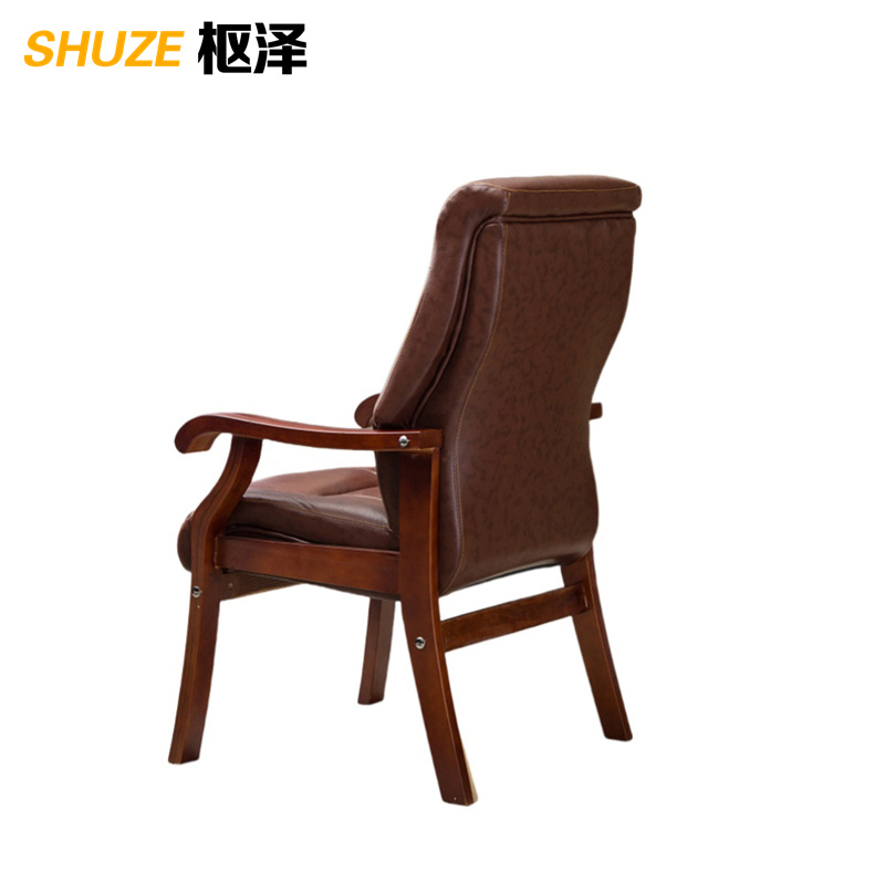 枢泽 靠背椅 棕色pu皮 把高清大图