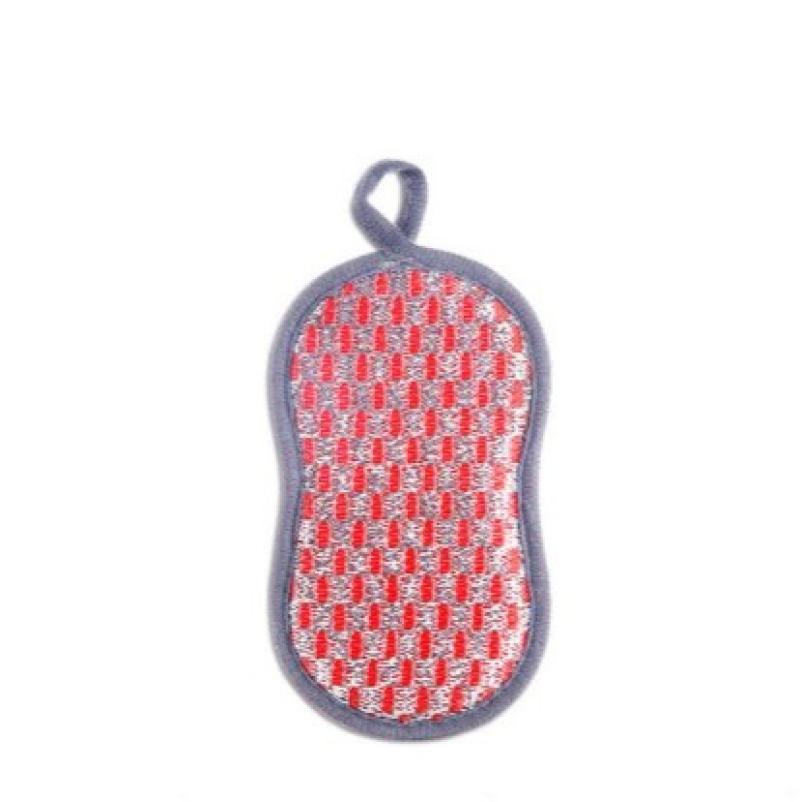 【1个装】双面洗碗海绵擦厨房刷锅刷碗布不沾油洗碗巾居家日用套装--洗碗布海绵擦--红色