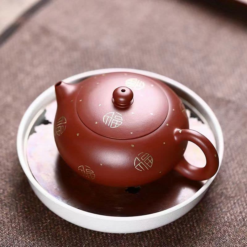 MULTIPOTENT 宜兴紫砂壶原矿大红袍茶壶国家工艺美术师陈浩作品扁西施260ml图片