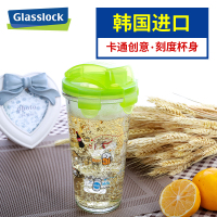 三光云彩(GLASSLOCK) 普通玻璃茶杯水杯泡茶杯 绿色PC318 450ml